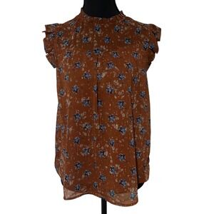 Monteau Los Angeles Women's Sleeveless Floral Blouse Size Medium NWOT